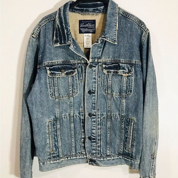 Signature by Levi Strauss Other - Vintage  Levi Strauss Mens Distressed trucker blue denim jacket size L biker